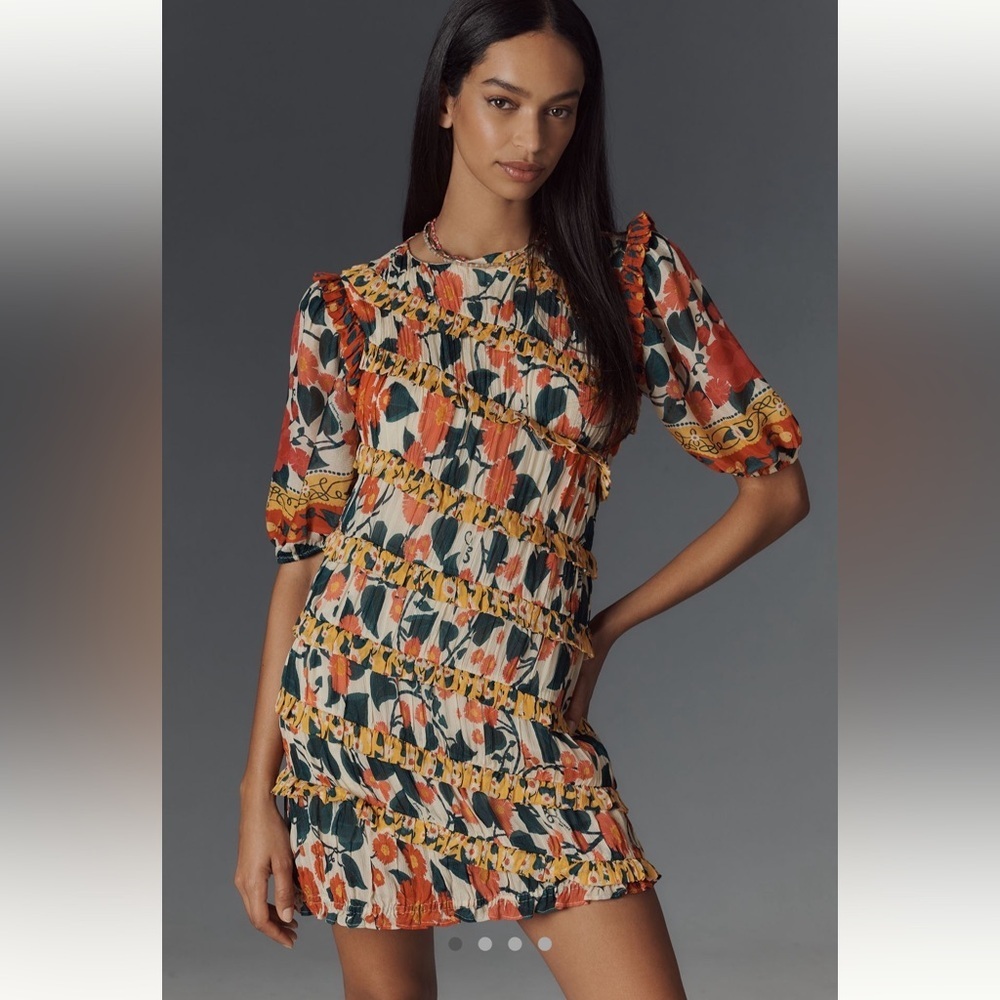 Farm Rio x Anthropologie Puff-Sleeve Fitted
Mini Dress